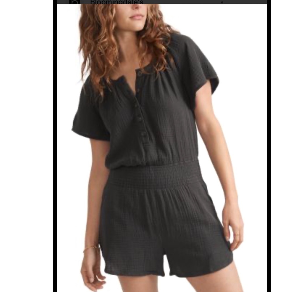 Marine Layer Double Cloth Gauze Romper Large boho resortwear beach ‎ minimalist